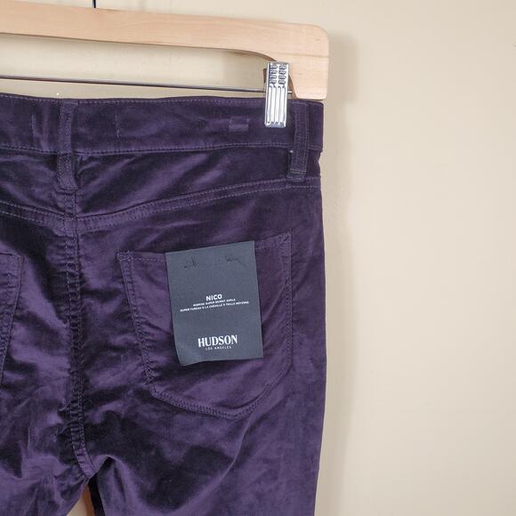 Hudson Nico Ankle Super Skinny Jeans In Degrade Burgundy Plum Women's Size 28 - Picture 4 of 11